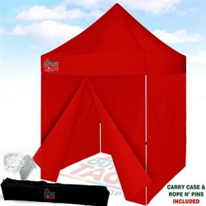 8x8 Red Iron Horse Canopy with 4 walls