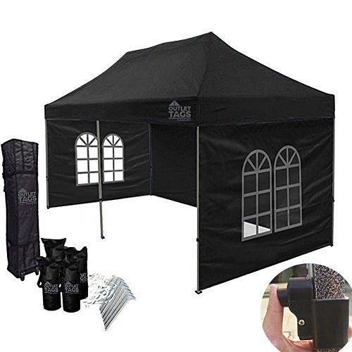 10x20 black canopy with walls