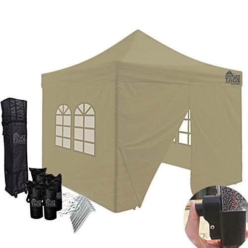 10x10 tan color canopy with walls