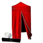 red 5x5 canopy with four walls