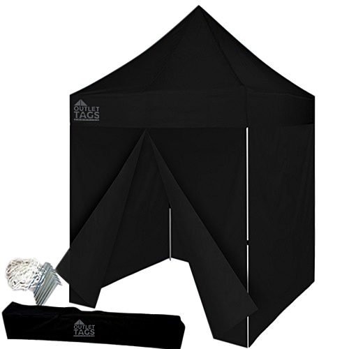 black 8x8 canopy tent with four walls