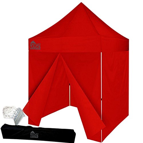 red 8x8 canopy with four walls