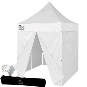 white 8x8 canopy with four walls