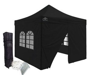 Black 10x10 canopy with walls