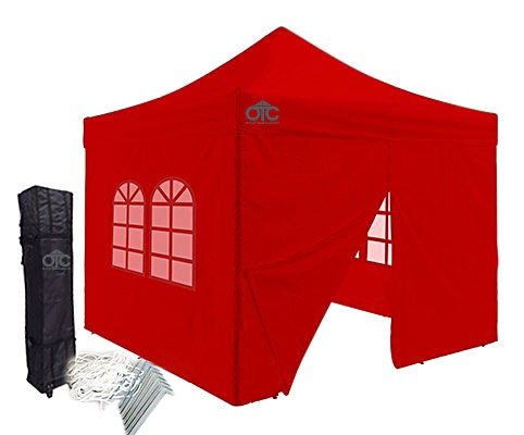 10x10 Red Canopy With Four Walls