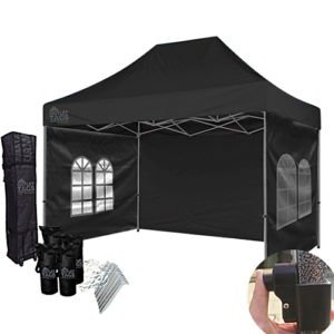 10x15 black canopy with walls