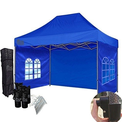 10x15 blue canopy with walls