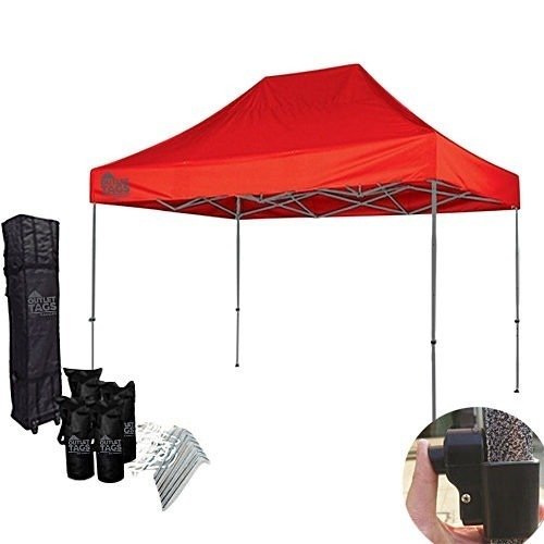 10x15 red pop up tent